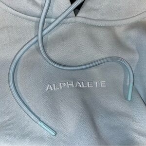 Alphalete Baby Blue Cropped Hoodie Pullover Sweatshirt
